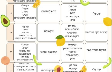 תפריט שבועי 2/11